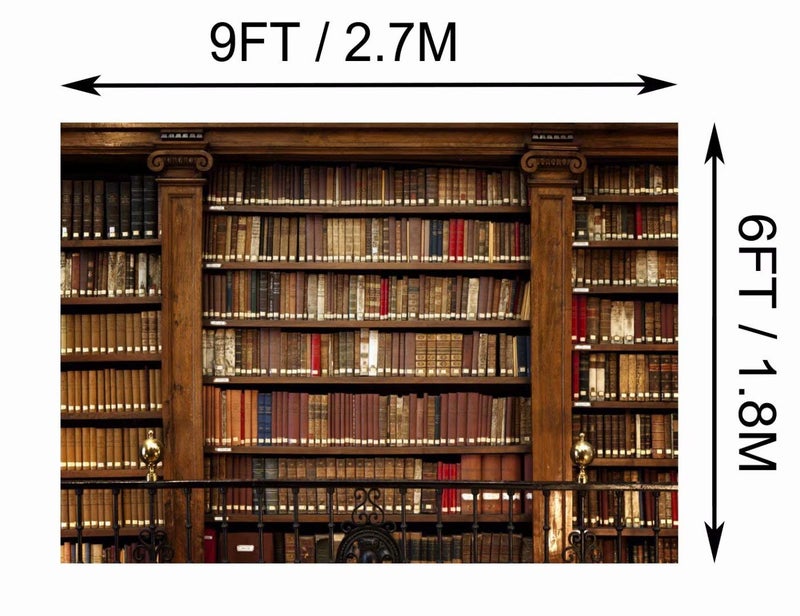 BELECO 9x6ft Fabric Vintage Wooden Bookshelf Backdrop Library Books Antique Book Racks Old Library Phtography Backdrop for Party Decor Birthday YouTube Videos School Photoshoot Photo Background Props - Image 5